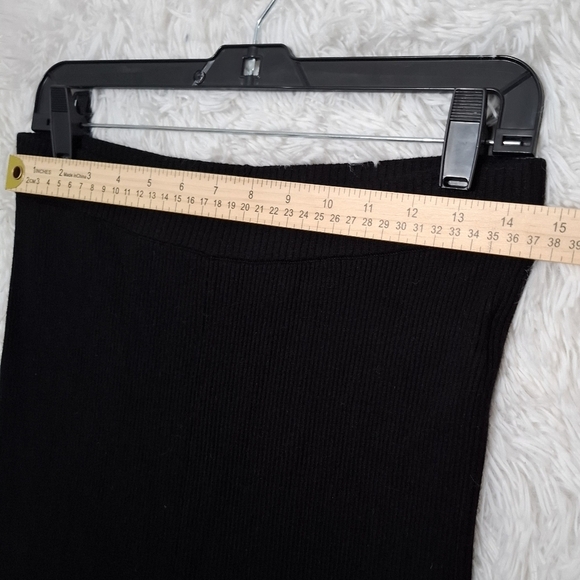 House Of Harlow 1960 Pants Medium Black Ribbed Knit Flare Bell Bottom High Rise - Picture 6 of 10